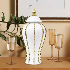 Ceramic Decoration Jar Flower Vase Temple Jar Display Storage  Traditional Porcelain Ginger Jar Ornaments Home Decoration Vases