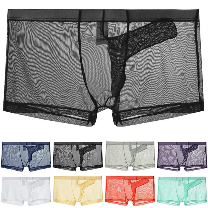 Description Picture 2 of itemSexy Men Transparent Trunks Underwear Ultra-Thin See Through Briefs Mesh Elephant Nose Panties Breathable Homme Slip