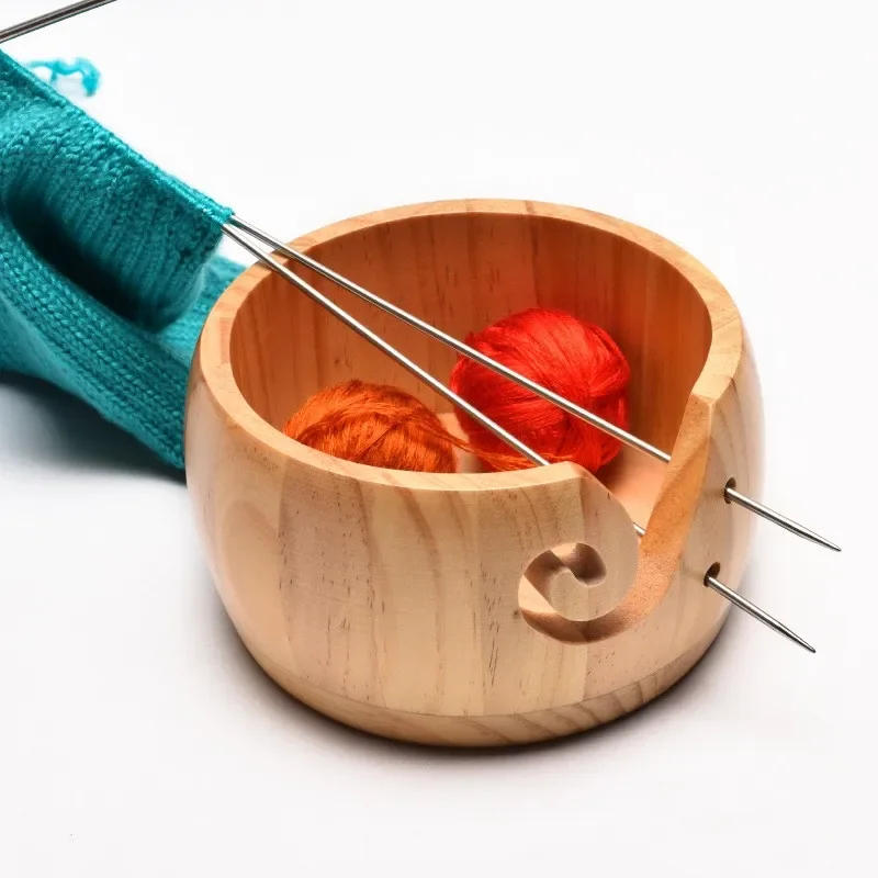 Description Picture 5 of itemWooden Yarn Bowl Crochet Organizer Storage Holder Non Slip Eco-friendly New Handmade DIY for Knitting Crochet Skeins