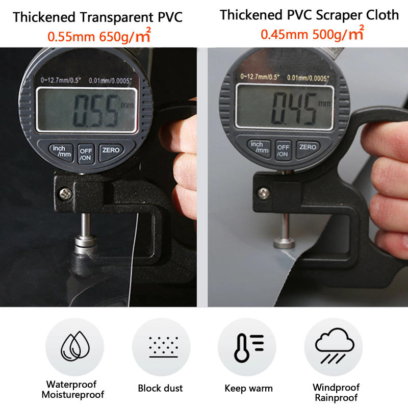 Description Picture 3 of itemHeavy Duty Clear Tarps Waterproof Tarpaulin Outdoor Transparent Vinyl Curtains for Patio Gazebo Porch Plant Greenhouse Garage