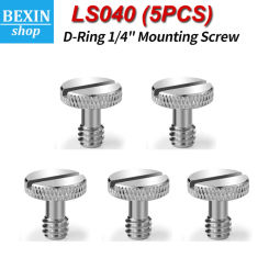 BEXIN LS040 Camera Screw D Shaft D-Ring 1/4" Mounting Screw for Camera Tripod Monopod or Quick Release (QR) Plate -5 Pack