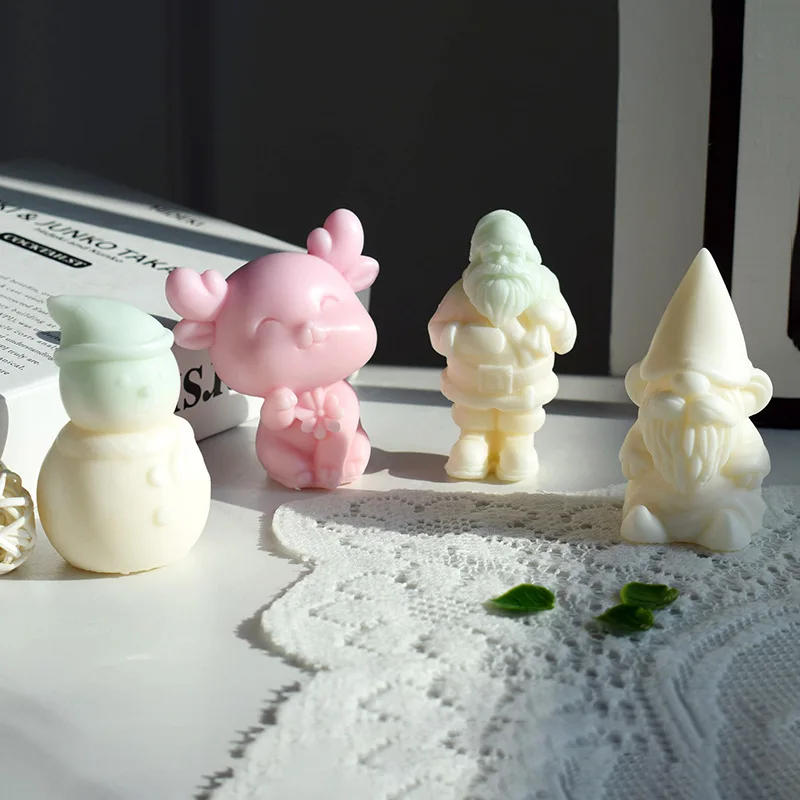 Description Picture 5 of itemChristmas Tree Elk Candle Making Set Snowman Gingerbread Man Animal Soap Resin Silicone Mold Santa Claus Chocolate Festival Gift