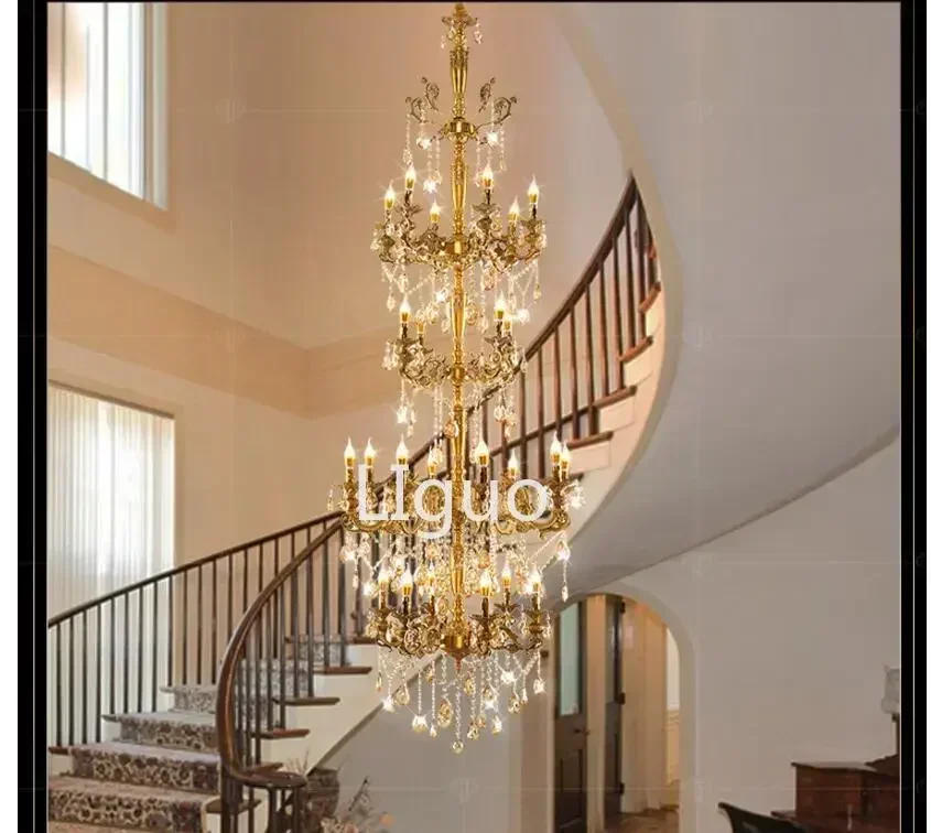 Description Picture 2 of itemBrass Alloy Luxurious European D80cm H235cm Chandelier Modern Crystal Chandelier / Light / Lighting Fixture AC 100% Guaranteed