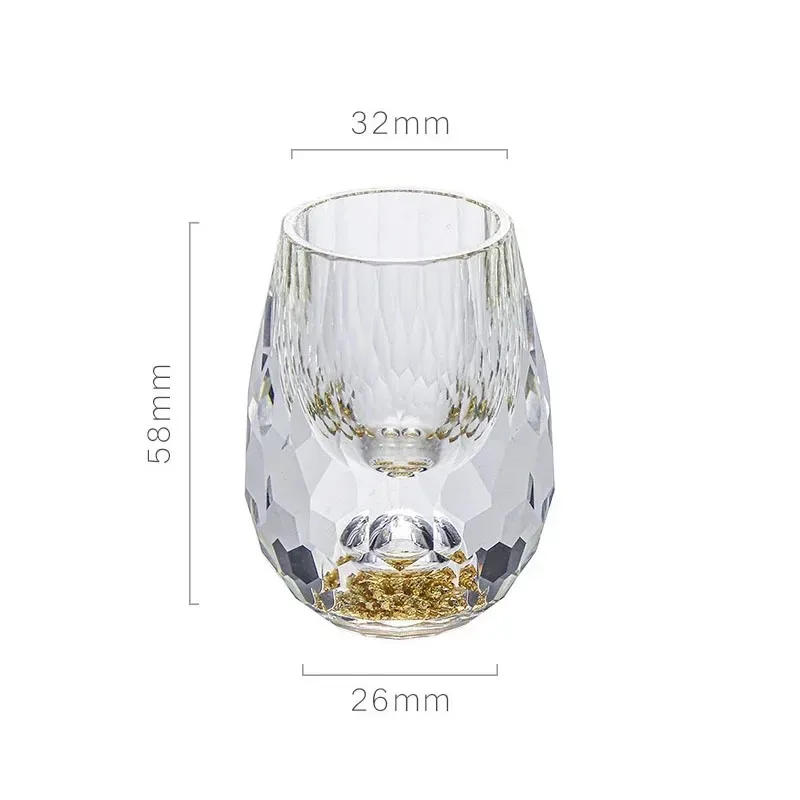 Description Picture 5 of itemLuxury Crystal Glass Vodka Sake Shochu Bar Liqueur Double Bottom Gold Foil Glass Tea Cup High-end Gift Hard Liquor Wine Glasses