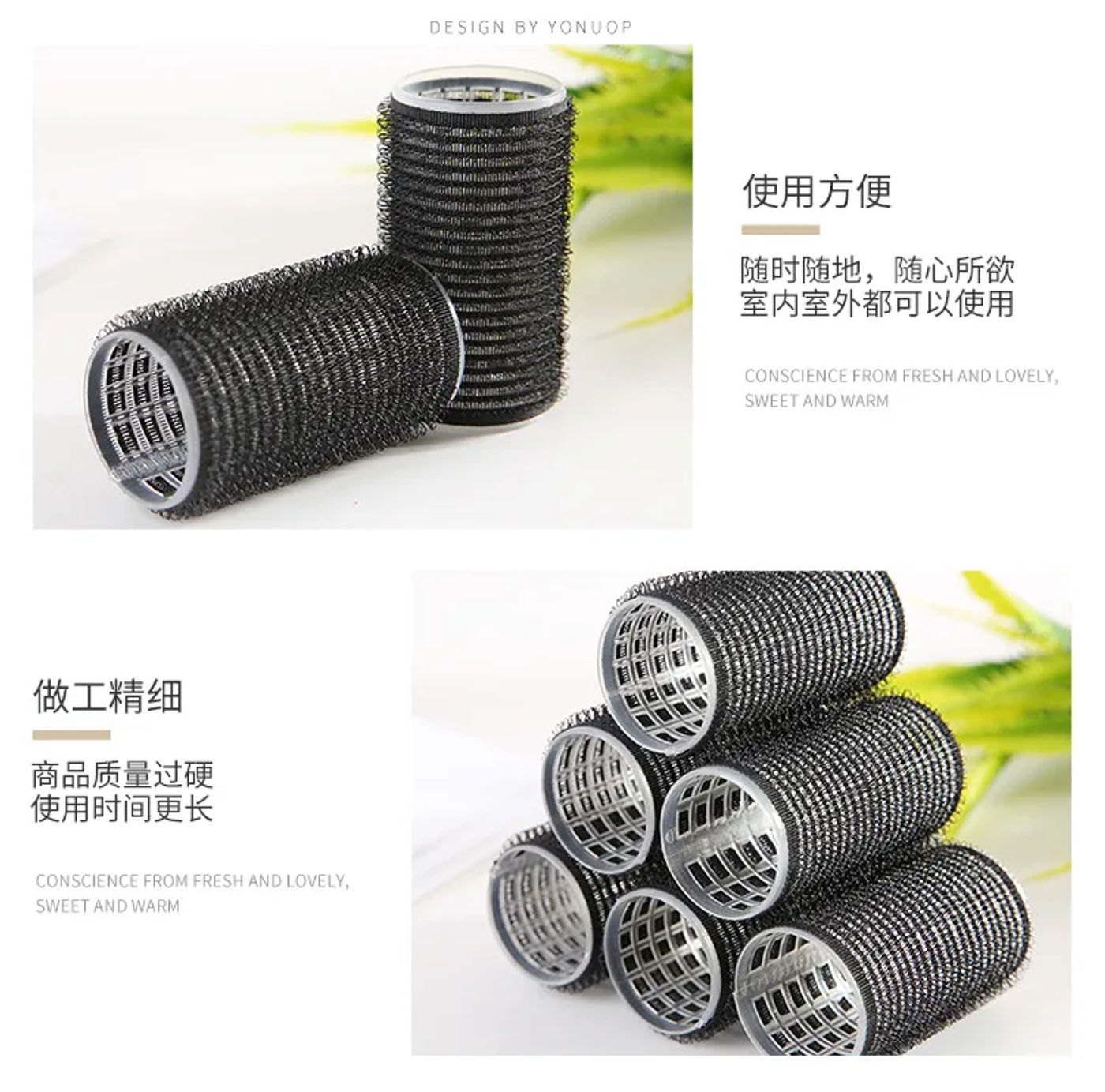Description Picture 6 of itemMulti Size Black Self Grip Hair Rollers Pro Salon Hairdressing Curlers Hair Design Sticky Cling Style For DIY Hair Styling Tools
