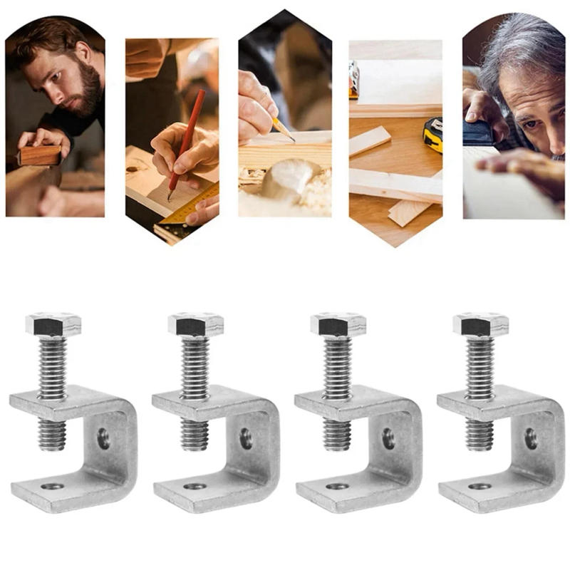 Description Picture 4 of item4Pcs Steel Pipe Square Clamp Pull Ring Adjustable Fixed Holder Clip Multi-Function Hardware Fasteners