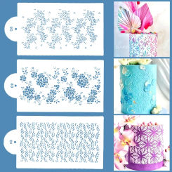 Cake Stencil Leaf Shape Pattern Wedding Cake Decorating Lace Fondant Cake Boder Stencils Template DIY Drawing Mold Pastry Tools