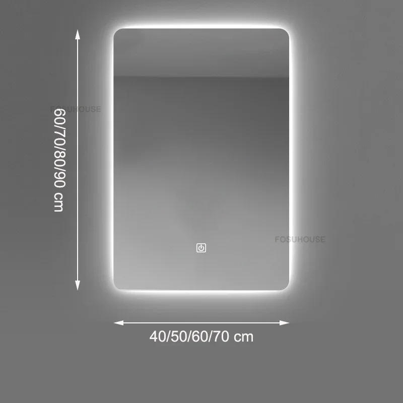 Description Picture 2 of itemMinimalist Smart Bathroom Mirrors Home Touch Screen Bath Mirrors with Light Modern High-definition Wall-mounted Vanity Mirror