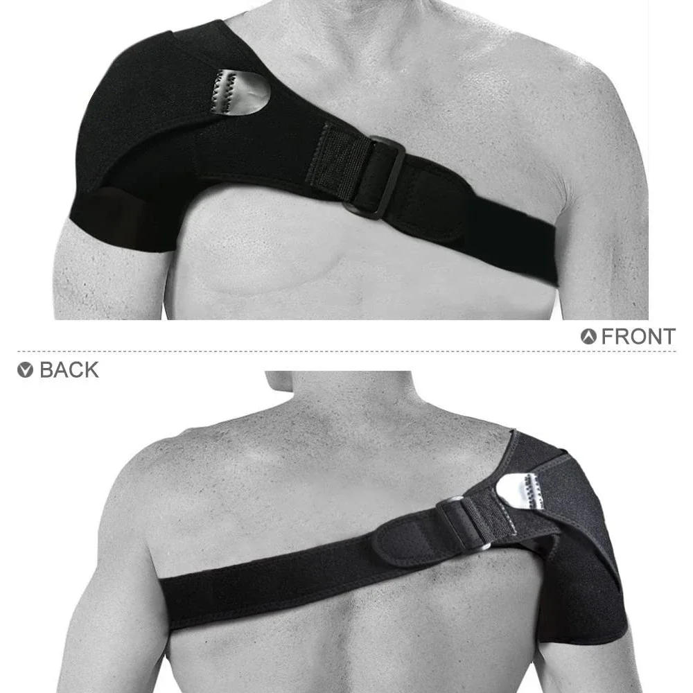 Description Picture 2 of itemAdjustable Breathable Shoulder Support Brace Pad Sports Care Single Back Belt Band Strap Wrap Men & Women Protective