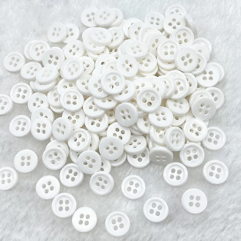 Description Picture 4 of item50 pieces 9mm color four-eye button round resin sewn buttons Diy scrapbook color wedding dress decorative sewn accessories