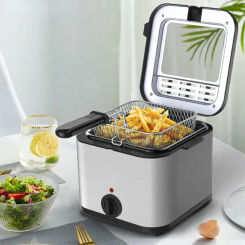2.5L Electric Deep Fryer Stainless Steel French Fries Chicken Frying Machine Multifunction Kitchen Grill BBQ Tool With Basket