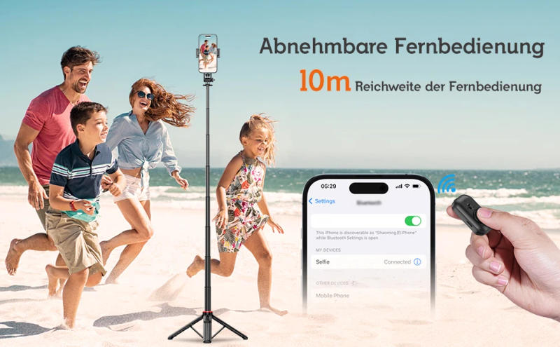 Description Picture 5 of item130cm Selfie Stick Tripod, Smartphone Tripod Stand with Wireless Remote Control Portable Retractable Cell Phone Tripod