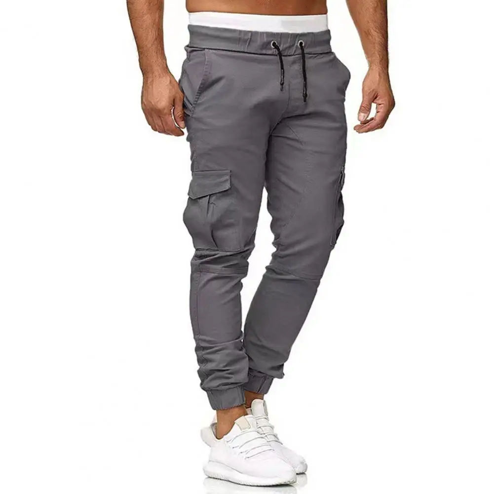 Men Pants Ankle-banded Drawstring