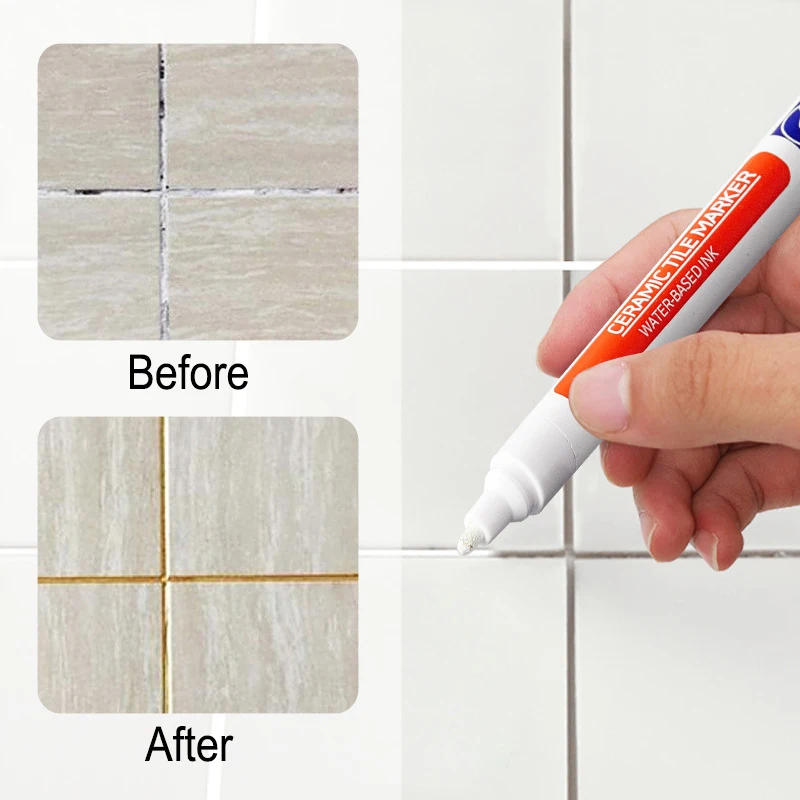 Description Picture 3 of item12Color Waterproof Tile Seam Marker Pen Grout Tile Marker Wall Seam Pen For Tile Floor Bathroom Decontamination Seam Repair Tool