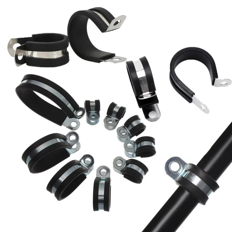 Description Picture 2 of itemHigh quality Metal Wiring Hose Clamp Useful Durable Rubber Lined Clips R-type Cable Fasteners Hardware Electrical Fittings