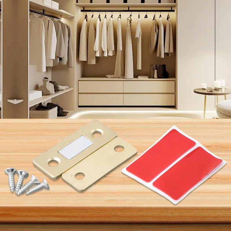 Description Picture 3 of itemWardrobe Door Closer Cabinet Lock Catches Latch Magnet Door Stopper Cupboard Ultra Thin Closures Furniture Fittings