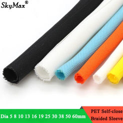 Multi Self Closing PET Expandable Braided Sleeve Self-Close Flexible Insulated Hose Pipe Wire Wrap Protect Cable Sock Tube