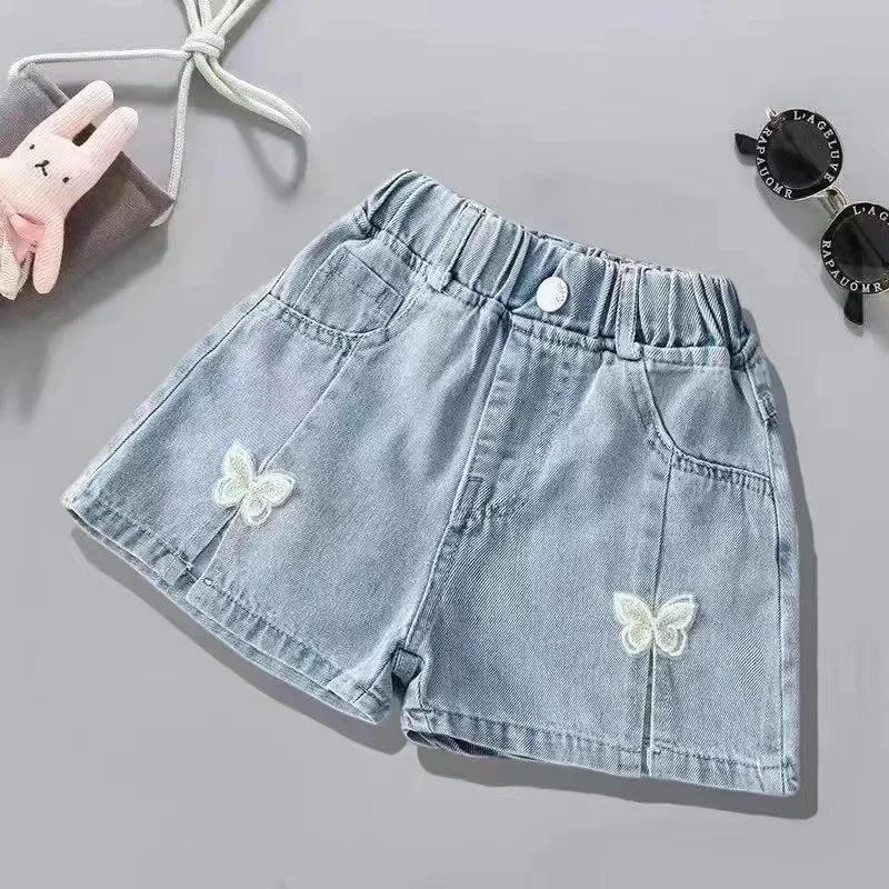 Description Picture 5 of itemChildren's Clothing, Girls' Shorts Summer 2025 New Style Children's Denim Shorts, Girls' Outerwear Pants Casual Versatile Hot