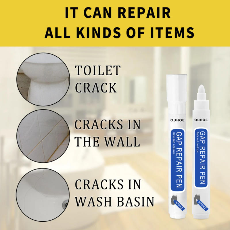 Description Picture 3 of item1Pc Tile Marker Waterproof Grout Pen Repair Marker Wall Seam Pen For Tile Floor Bathroom Quick Dry White Grout Decontamination