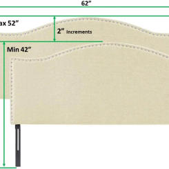 Headboards for Queen Size Bed, Upholstered Nail Head Bed Headboard, 12 Adjustable Positions Queen Headboard Only, Wall Mounted H