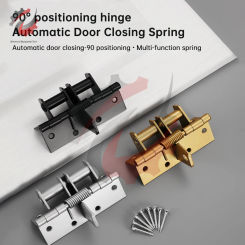 Automatic Door Closer Spring Hinge Door Stopper for Cabinet Wardrobe 90 Degree Locatable Multi-function Detachable Positioning