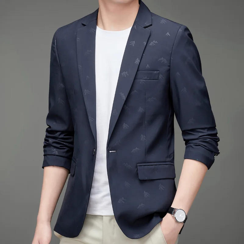 Description Picture 3 of itemThe Main Push Explosion of Leisure Handsome Pattern All Matching Style Single West Personality Fashion High-end Men's Clothing