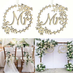 2pcs Wedding Wooden Chair Pendant Mr Mrs Letter Hanging Sign Vintage Rustic Wedding Decoration Photo Props Party Supplies Favor