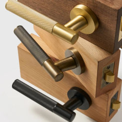 Nurlin US Standard Brass Lock Cross Knurled Door Lock Handle Passage Privacy Interior Mortise Lock Dummy Lever