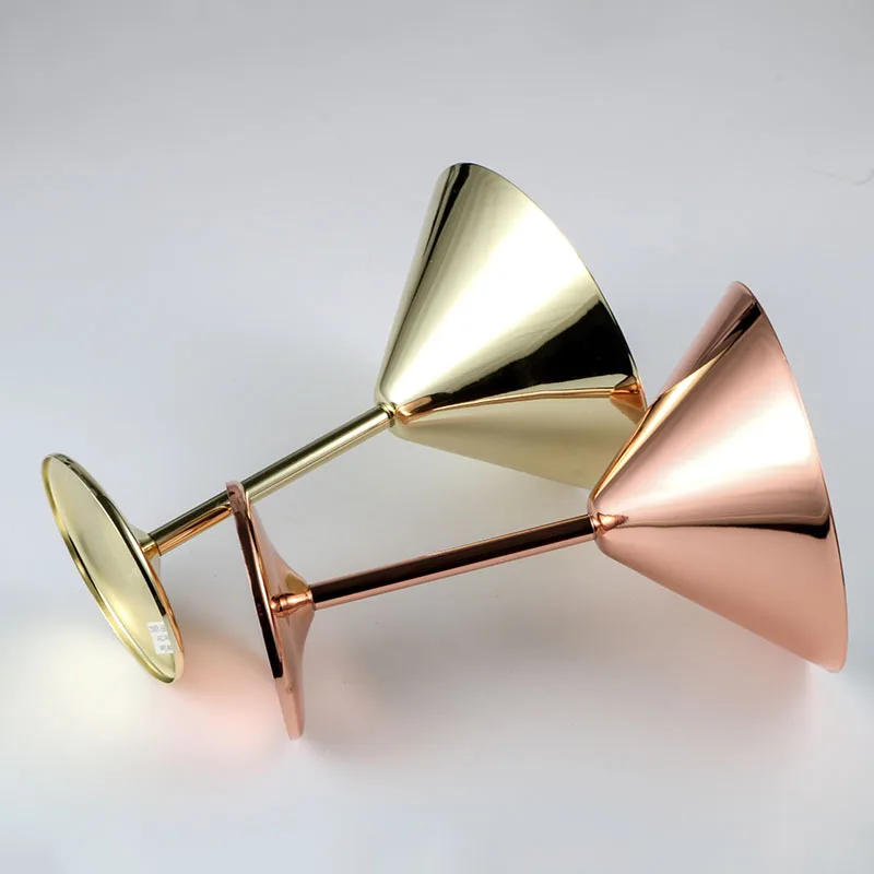 Description Picture 4 of item304 Stainless Steel Martini Cocktail Glass Champagne Goblet Wine Cup Rose Gold Personalized Design Karaoke Bar Metal Utensils