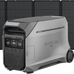 Solar Generator 4000Wh DELTA Pro 3 with 400W Portable Solar Panel 120/240V 4000W AC Output Solar Generator for Home Use