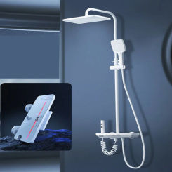 LED Digital Rain Shower Set Bathroom Hot Cold Thermostatic Mixer Shower System Bathtub Wall Mount SPA Fall Faucets Ambient Light