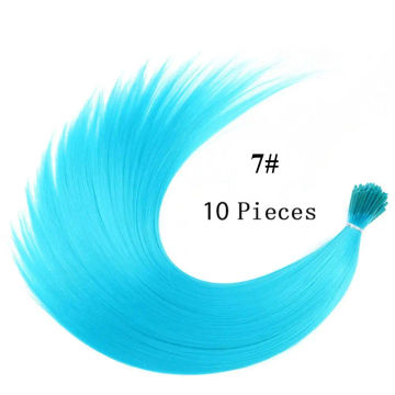 16Inch Stands of Hairpieces Hair Accessories No Clips Fake Hair Pieces Synthetic Hair Hair Extensions I-tip Hairpiece