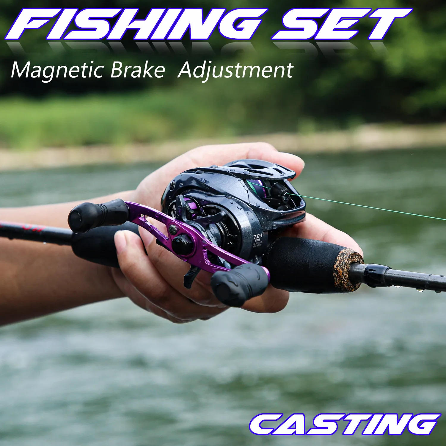 Description Picture 2 of itemSougayilang Fishing Rod Combo 1.7m Carbon Fiber Casting Rod and Baitcasting Reel with Free Pe Line As Gift Max Drag 8kg for Bass