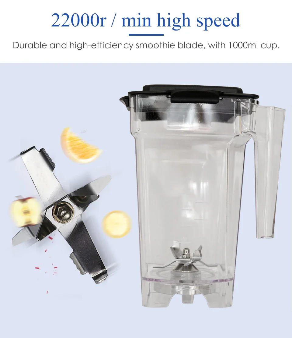 Description Picture 5 of itemFood blender Commercial blender 1500w Sound insulation Food Processor Smoothie Maker Mute Juicing machine Food mixer