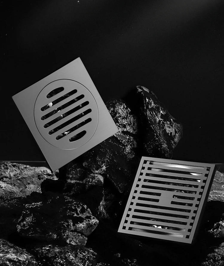 Description Picture 3 of item304 Stainless Steel Square Floor Drain Stripe Anti-Odor Drain Shower Trap Drains Kitchen Bathroom Laundry Room Accessories