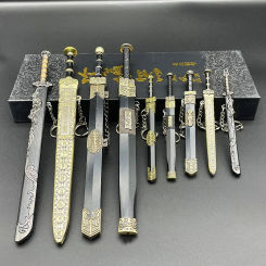 new Fake Sword Miniatures Retro Mini Knives Metal Prop Chinese Decoration For Home Bedroom Living Room Ornaments Accessories