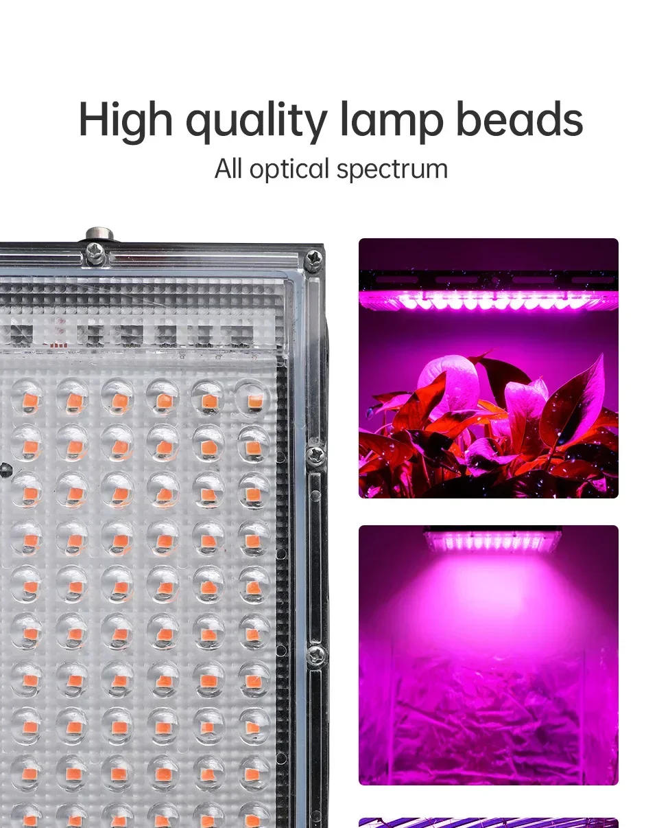 Description Picture 5 of itemFull Spectrum LED Grow Light Phyto Lamp AC 220V 50W 100W 150W With EU Plug For Greenhouse Hydroponic Plant Growth Lighting