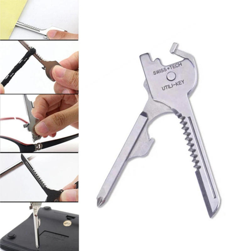 Description Picture 2 of itemUtili Key Shape Mini Multi Tool Multipurpose Knife Opener Screwdriver Ring Keychain Pocket Survive Edc Gear Utility Pocket Kit