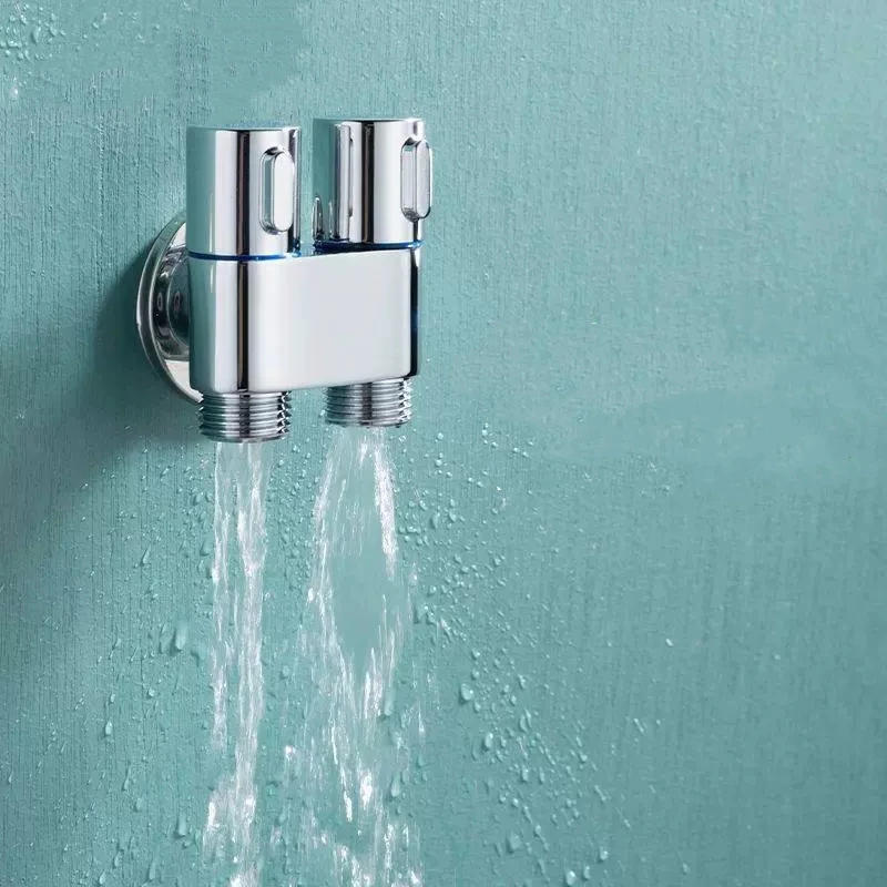 Description Picture 5 of itemG1/2 Angle Valves Wall Mount Double Control Angle Valve One In Two Out  Water Cleaning Sprayer Toilet Bidet Bathroom Accessories