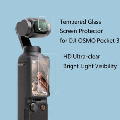 For DJI OSMO Pocket 3 Lens Tempered Glass+Screen Protector for DJI Pocket 3 Gimbal Camera 9H Anti-Scratch Protective Glass Film