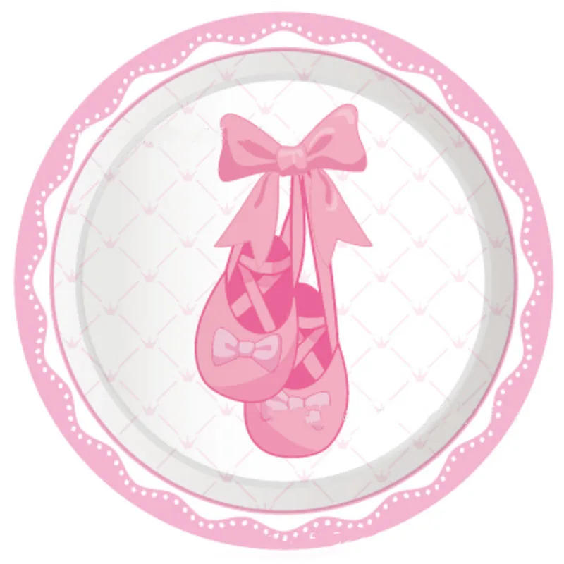 Description Picture 6 of itemBallet Swan Dance Party Disposable Tableware Set Banner Paper Plates Napkin Cups Banner Photography Props Table Cloth Balloons