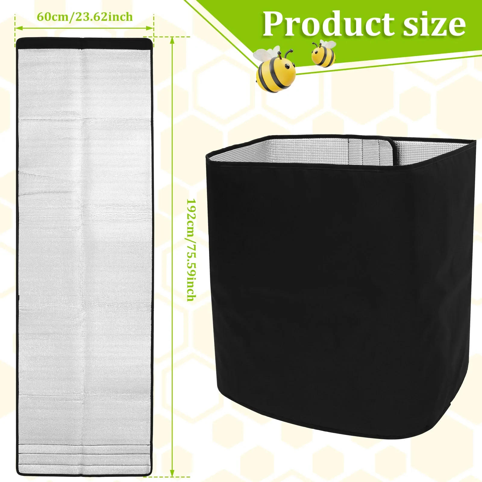 Description Picture 4 of itemNew Winter Bee Hive Wrap 600D Oxford Beehive Wrap Adjustable Bee Hive Insulation Wrap Waterproof Beehive Winter Cover Windproof