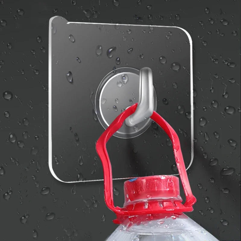 Description Picture 4 of item10/1Pcs Transparent Wall Hooks Hangers Self Adhesive Door Wall Hangers Hooks Heavy Load Rack Kitchen Bathroom Organizer Holder