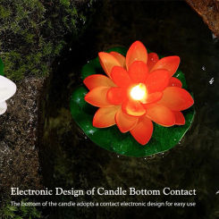 Funny Lotus Pool Lamp Electronic Floating Pool Light Battery Operated Lotus Floating Lantern Waterproof Decorative River Lantern