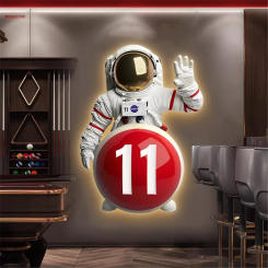 Cartoon Billiards Room Astronaut Mural Led Wall Lamp Indoor Restaurant Store Decorative Hanging Painting Picture Night Lights
