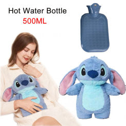 Stitch Home Hot Water Filling Bag 500ml Plush Shoulder Hand Warmer Soft Warm Belly Instant Hot Pack Winter Plush Warm Hand Bag