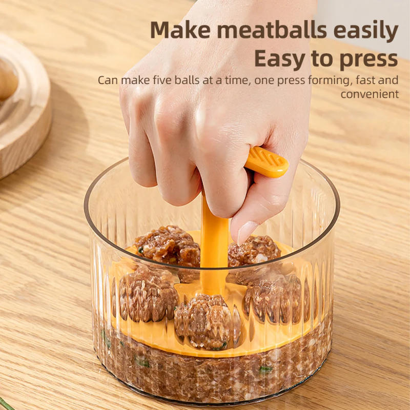 Description Picture 5 of itemTranslucent Meatball Maker 5 Balls Manual Meatball Maker Tool Meat Freezer Storage Containers DIY Kitchen Cooking Tools