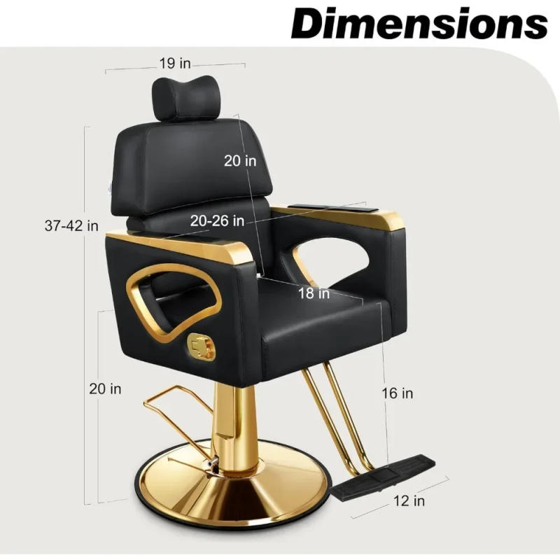 Description Picture 4 of itemSalon Chair with Removable Headrest,Heavy-duty Barber Chair Premium Steel Frame,Comfortable and Elegant Design Stylist Chair