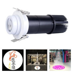 Custom Gobo Card + Ceiling Embedded 20W LED Static HD Zoom AD Logo Projector Lights For Cafe Mall Flag Sign Advertising Lights