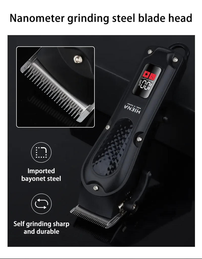 Description Picture 6 of itemHiena HYN-212 Electric Hair Clipper UBS Rechargeable Cordless Beard Trimmer Men Powerful Electric Hair Clipper Trimming Tool